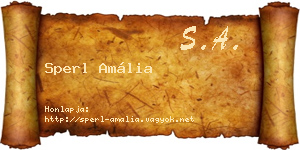 Sperl Amália névjegykártya